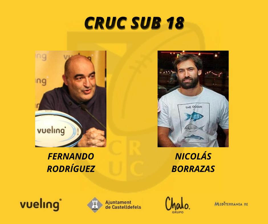 cartel con los nuevos entrenadores del CRUC Sub 18 de la temporada 2020 2021