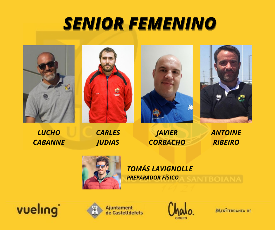 staff tecnico del equipo de rugby femenino CRUC UE Santboiana para la temporada 2020-2021