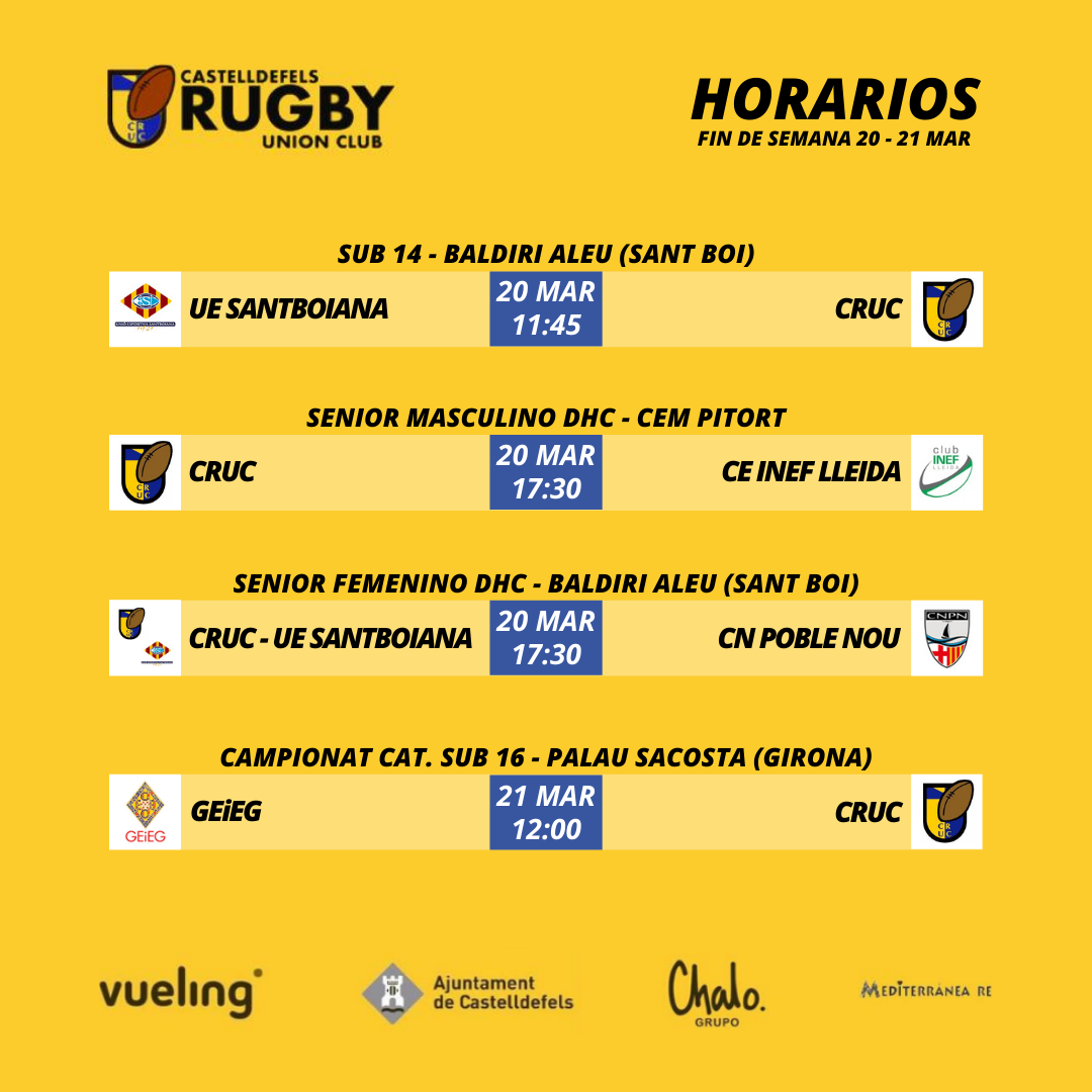 partidos del CRUC del 20 y 21 de marzo de 2021