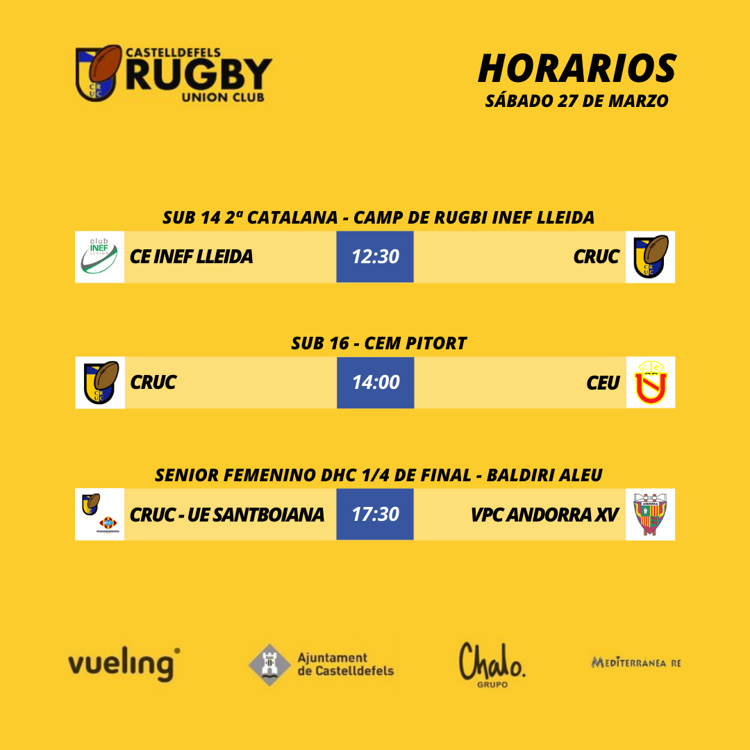 horarios de los partidos de rugby del 27 de marzo de 2021