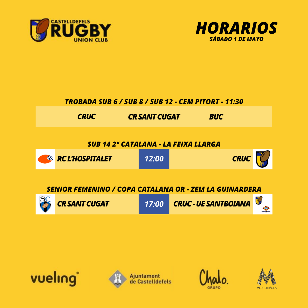 horarios de los partidos del cruc del sabado 1 de mayo