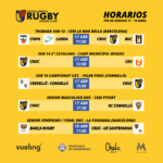 Horarios de los partidos del Castelldefels Rugby correspondiente al fin de semana del 17 y 18 de abril