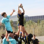 partido entre el CRUC sub 16 y el Barça Grana de rugby