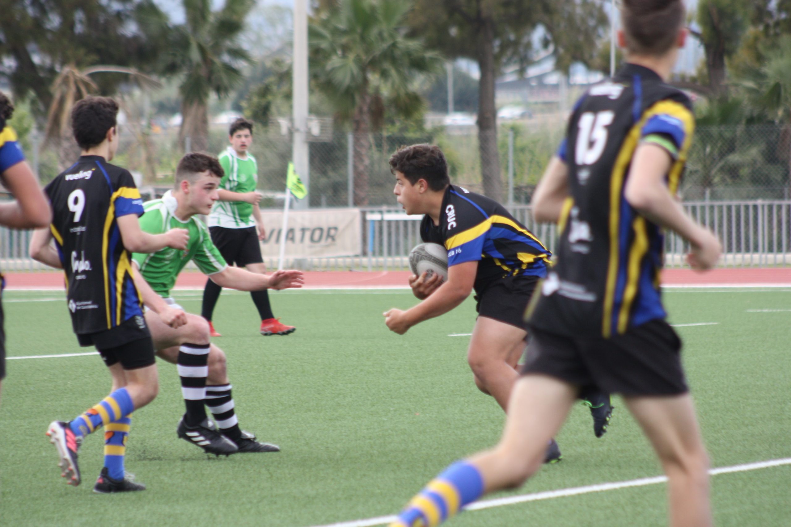 partido sub 16 entre el Cervello - Cornella y el Castelldefels Rugby Union Club