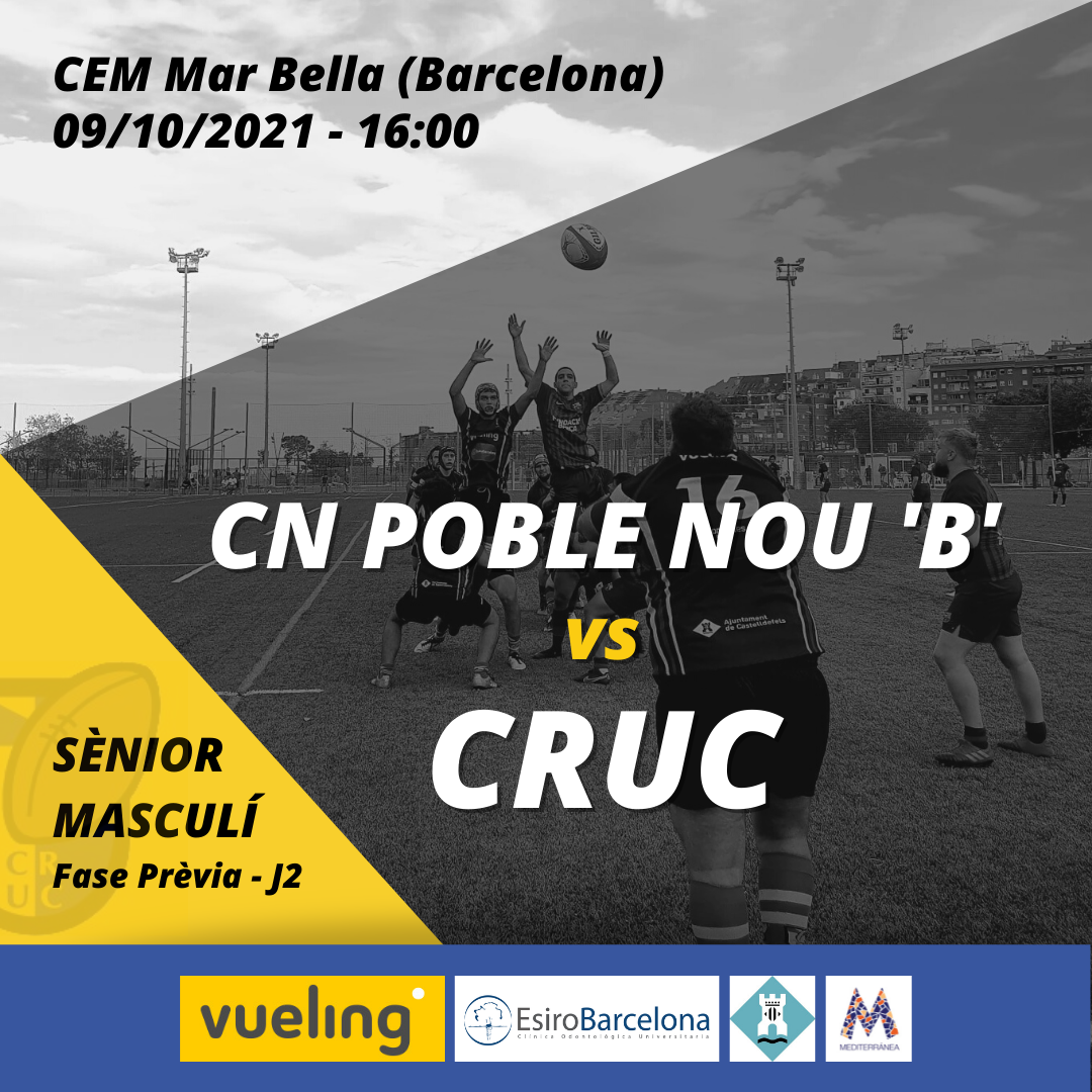 cartel del partido del castelldefels rugby en categoría senior masculina