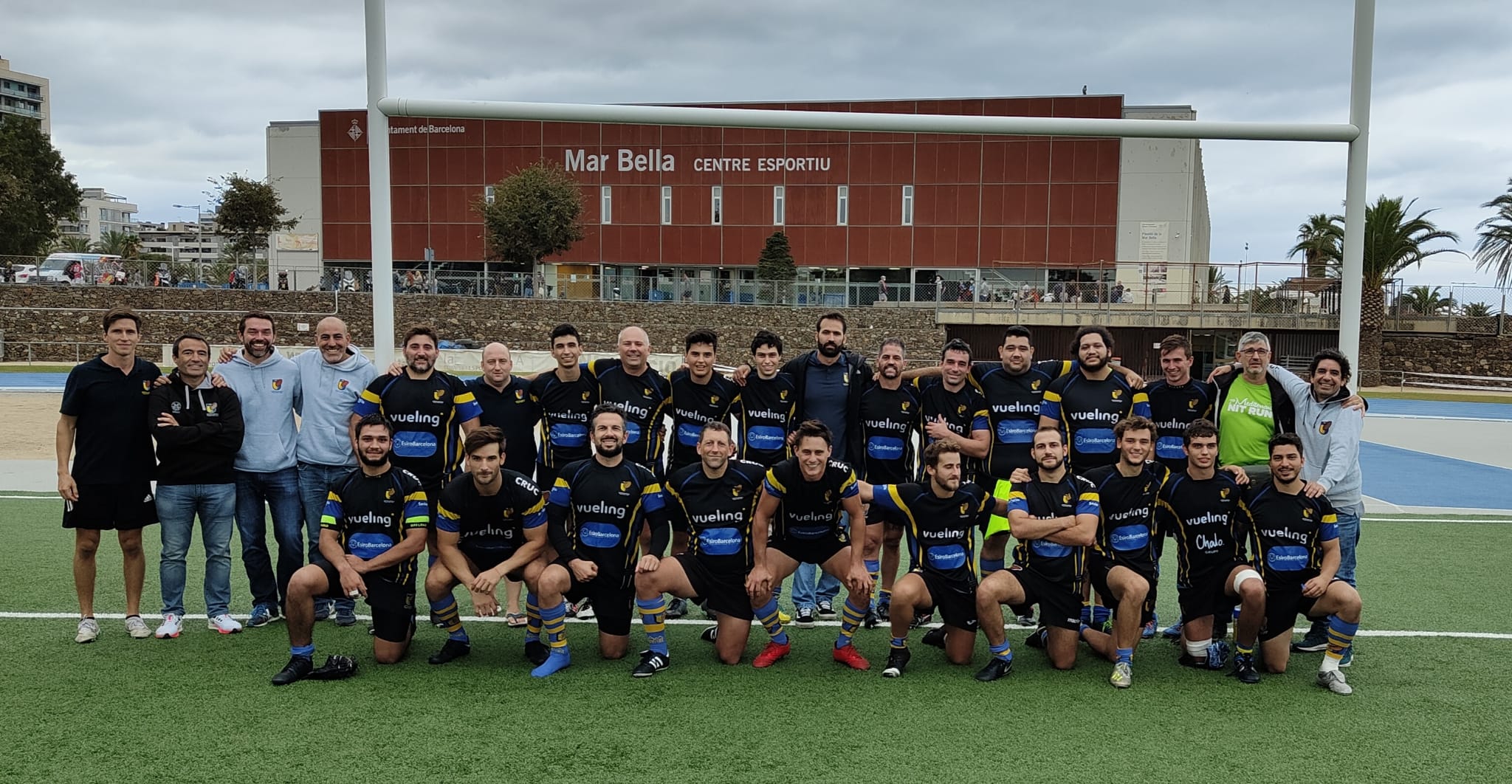 Foto de equipo del CRUC senior masculino, correspondiente al partido contra el CN Poble Nou