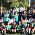 foto del grupo CRUC, Cornella e INEF barcelona, en el partido de la división senior femenino del rugby catalan
